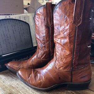 Eel and Leather Cowboy Boots